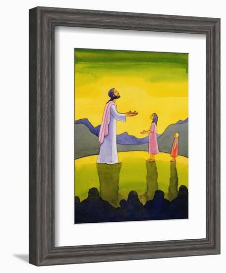 Jesus Christ Performs the Miracle of the Loaves and the Fish, 2004-Elizabeth Wang-Framed Giclee Print