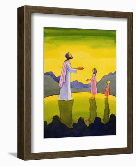 Jesus Christ Performs the Miracle of the Loaves and the Fish, 2004-Elizabeth Wang-Framed Giclee Print