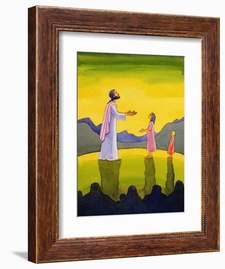 Jesus Christ Performs the Miracle of the Loaves and the Fish, 2004-Elizabeth Wang-Framed Giclee Print