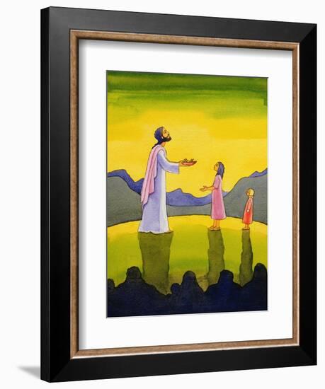 Jesus Christ Performs the Miracle of the Loaves and the Fish, 2004-Elizabeth Wang-Framed Giclee Print