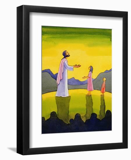 Jesus Christ Performs the Miracle of the Loaves and the Fish, 2004-Elizabeth Wang-Framed Giclee Print