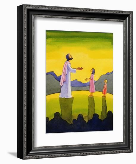 Jesus Christ Performs the Miracle of the Loaves and the Fish, 2004-Elizabeth Wang-Framed Giclee Print