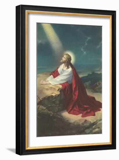 Jesus Christ Praying--Framed Art Print