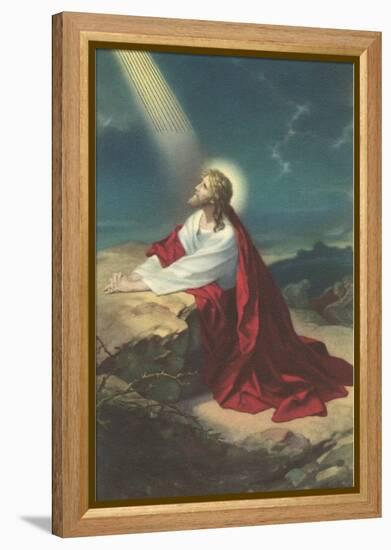 Jesus Christ Praying-null-Framed Stretched Canvas