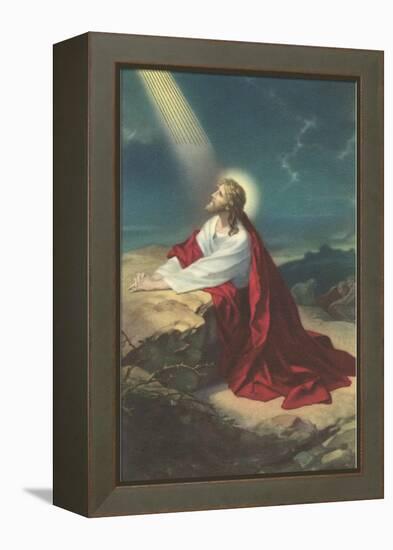 Jesus Christ Praying-null-Framed Stretched Canvas