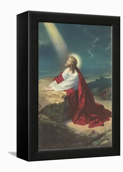 Jesus Christ Praying-null-Framed Stretched Canvas