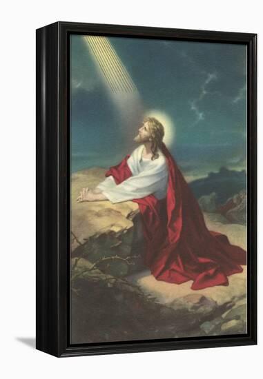 Jesus Christ Praying-null-Framed Stretched Canvas