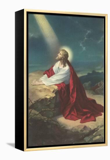 Jesus Christ Praying-null-Framed Stretched Canvas