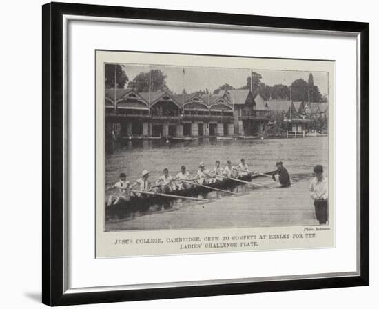 Jesus College, Cambridge, Crew to Compete at Henley for the Ladies' Challenge Plate-null-Framed Giclee Print