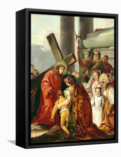 Jesus Consoles the Women of Jerusalem, Stations of the Cross, 1747-Giandomenico Tiepolo-Framed Premier Image Canvas