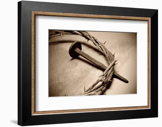 Jesus Crown of Thorns & Nail-null-Framed Art Print