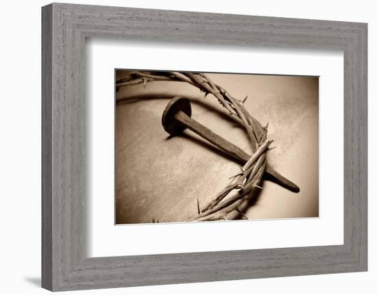 Jesus Crown of Thorns & Nail-null-Framed Art Print