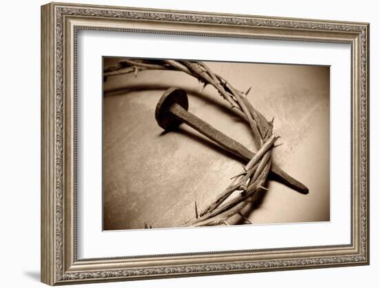 Jesus Crown of Thorns & Nail-null-Framed Art Print