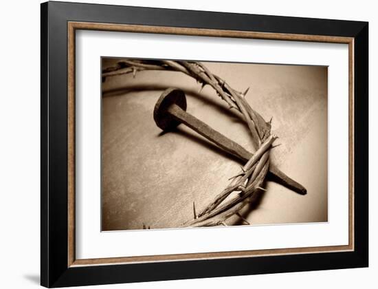 Jesus Crown of Thorns & Nail-null-Framed Art Print