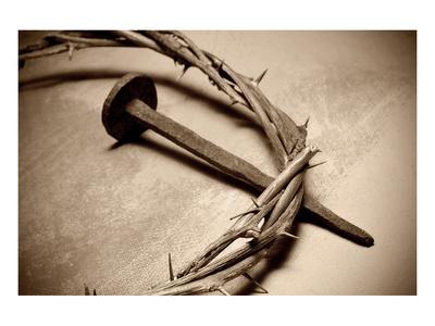 Good Friday Nails And Crown Of Thorns Background High-Res Stock Photo -  Getty Images