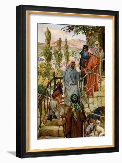 Jesus cures the possessed daughter of a Canaanite - Bible-William Brassey Hole-Framed Giclee Print