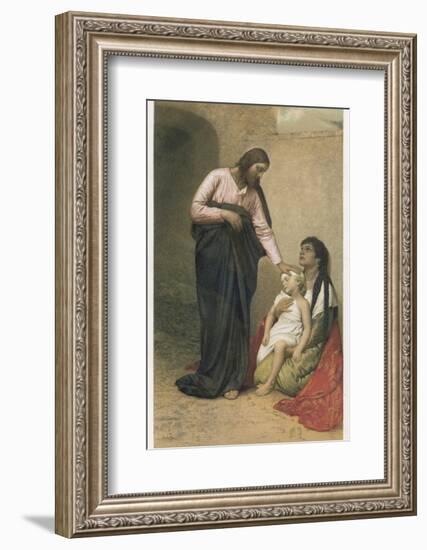 Jesus Depicted as a Healer-Gabriel Max-Framed Photographic Print