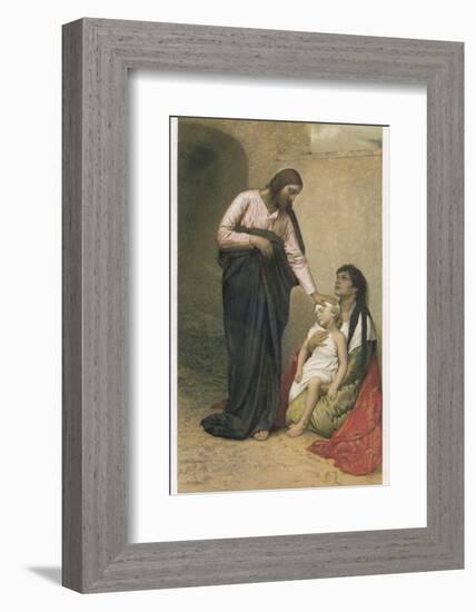 Jesus Depicted as a Healer-Gabriel Max-Framed Photographic Print