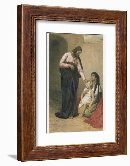 Jesus Depicted as a Healer-Gabriel Max-Framed Photographic Print