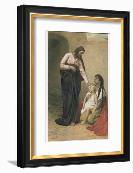 Jesus Depicted as a Healer-Gabriel Max-Framed Photographic Print