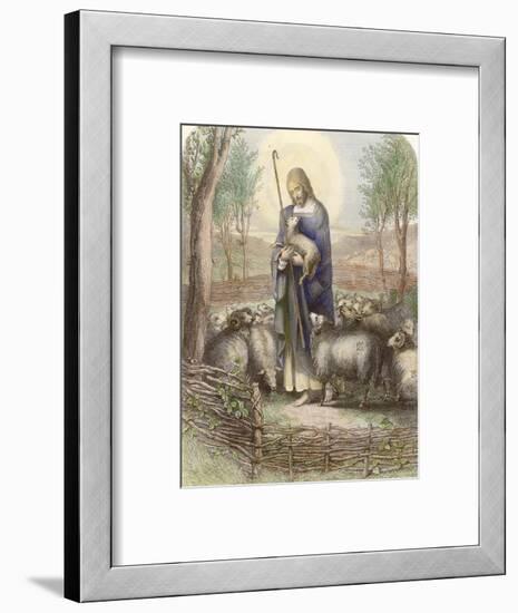 Jesus Depicted as the Good Shepherd-Franklin-Framed Photographic Print