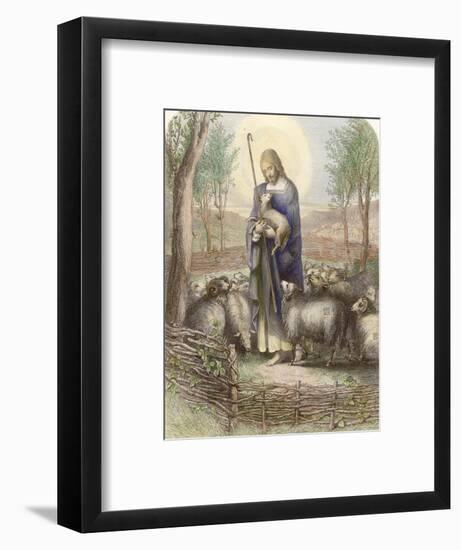 Jesus Depicted as the Good Shepherd-Franklin-Framed Photographic Print