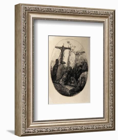 Jesus en Croix Entre Deux Larrons (B79)-Amand Durand-Framed Collectable Print