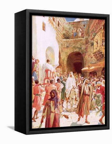 Jesus Entering Jesusalem-William Brassey Hole-Framed Premier Image Canvas