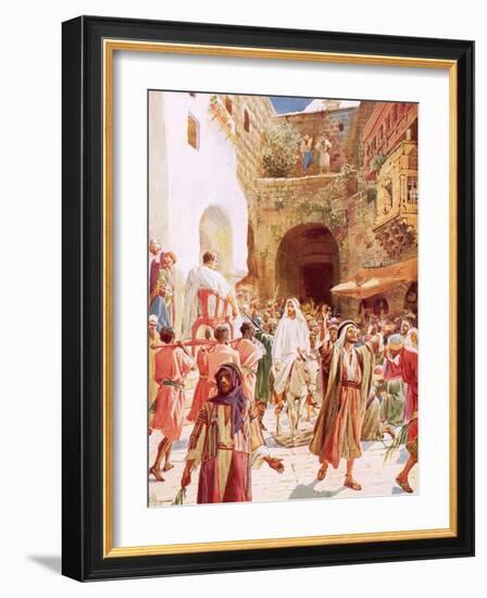 Jesus Entering Jesusalem-William Brassey Hole-Framed Giclee Print