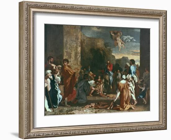 Jesus Enters Jerlusalem, C1630-Nicolas Poussin-Framed Giclee Print