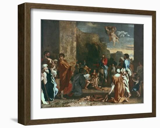 Jesus Enters Jerlusalem, C1630-Nicolas Poussin-Framed Giclee Print