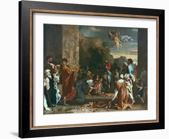 Jesus Enters Jerlusalem, C1630-Nicolas Poussin-Framed Giclee Print