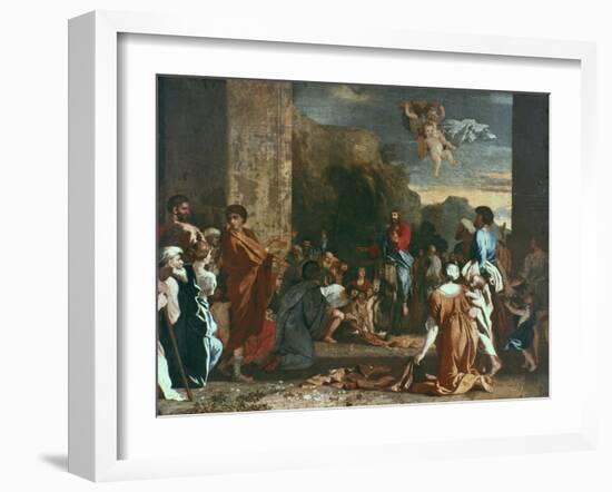 Jesus Enters Jerlusalem, C1630-Nicolas Poussin-Framed Giclee Print