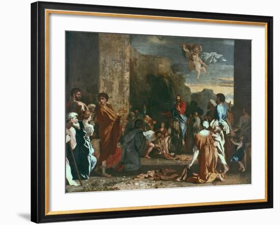 Jesus Enters Jerlusalem, C1630-Nicolas Poussin-Framed Giclee Print