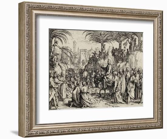 Jesus Enters Jerusalem, 1635 (Etching)-Jacques Callot-Framed Giclee Print