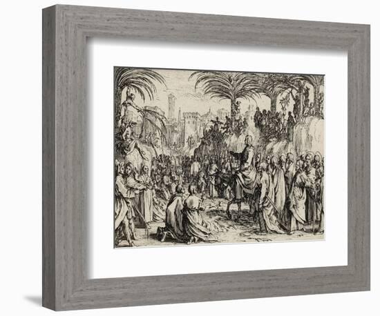 Jesus Enters Jerusalem, 1635 (Etching)-Jacques Callot-Framed Giclee Print