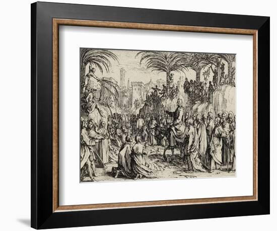 Jesus Enters Jerusalem, 1635 (Etching)-Jacques Callot-Framed Giclee Print