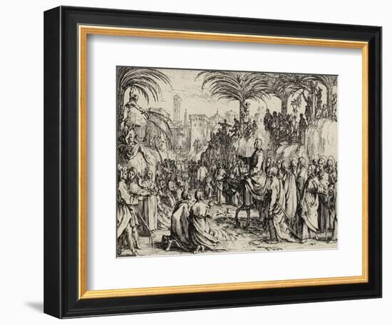 Jesus Enters Jerusalem, 1635 (Etching)-Jacques Callot-Framed Giclee Print