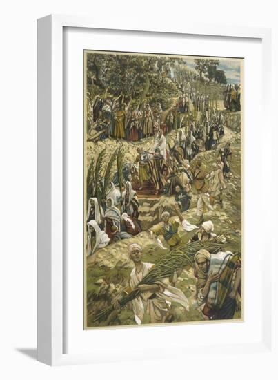 Jesus Enters Jerusalem on Palm Sunday-James Tissot-Framed Photographic Print