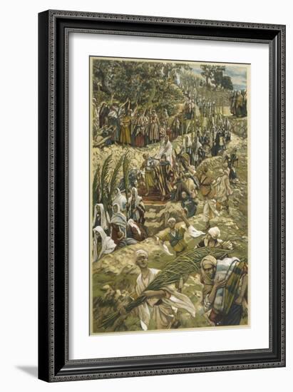 Jesus Enters Jerusalem on Palm Sunday-James Tissot-Framed Photographic Print