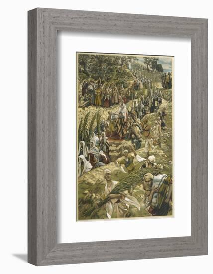 Jesus Enters Jerusalem on Palm Sunday-James Tissot-Framed Photographic Print