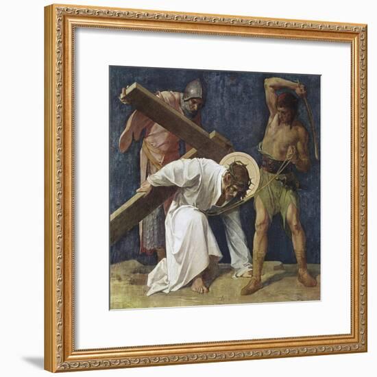 Jesus Falls the First Time (3rd Station of the Cross) 1898-Martin Feuerstein-Framed Giclee Print