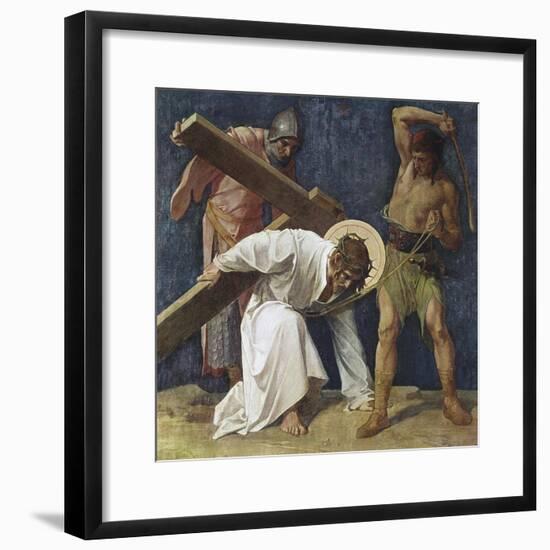 Jesus Falls the First Time (3rd Station of the Cross) 1898-Martin Feuerstein-Framed Giclee Print