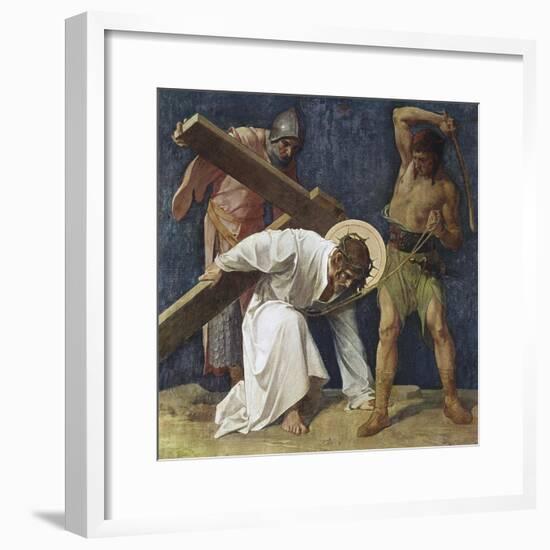 Jesus Falls the First Time (3rd Station of the Cross) 1898-Martin Feuerstein-Framed Giclee Print
