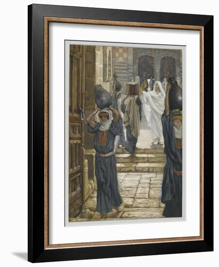 Jesus Forbids the Carrying of Loads in the Forecourt of the Temple-James Tissot-Framed Giclee Print