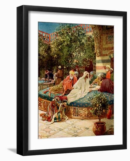 Jesus forgives a sinful woman - Bible-William Brassey Hole-Framed Giclee Print