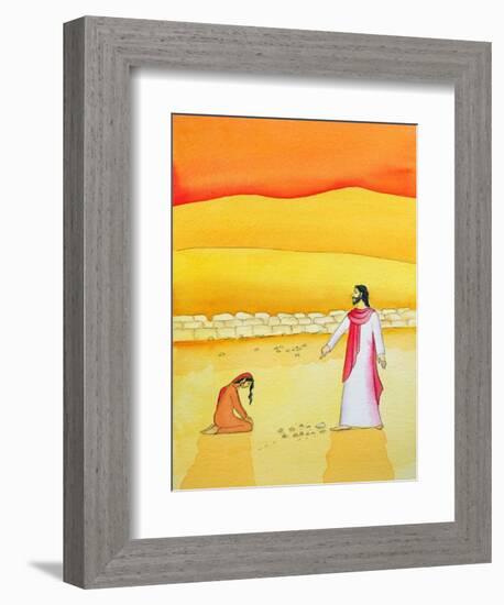 Jesus Forgives the Woman Caught in Adultery, 2006-Elizabeth Wang-Framed Giclee Print