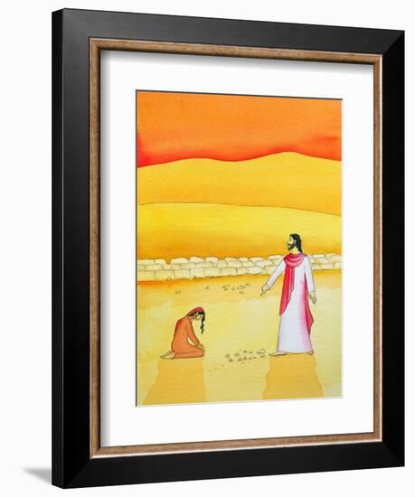 Jesus Forgives the Woman Caught in Adultery, 2006-Elizabeth Wang-Framed Giclee Print