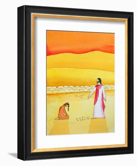 Jesus Forgives the Woman Caught in Adultery, 2006-Elizabeth Wang-Framed Giclee Print