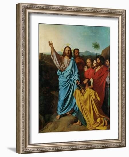 Jesus Giving the Keys to St. Peter-Jean-Auguste-Dominique Ingres-Framed Giclee Print